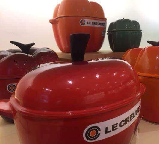 What are the benefits of enamel cast iron? In the picture are Le Creuset vegetable shaped Dutch ovens