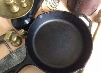 What are the benefits of cooking in cast iron? In the picture is a lodge cast iron skillet