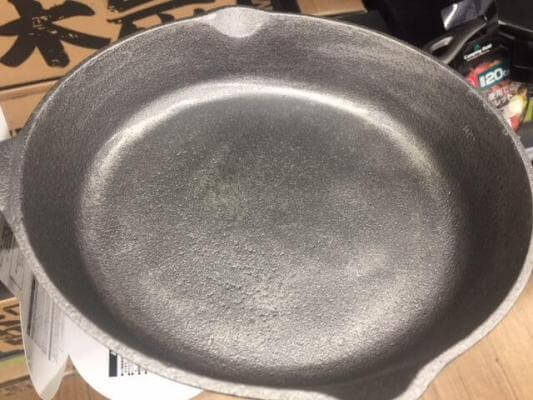 Unseasoned skillet. Bare cast iron will rust quickly