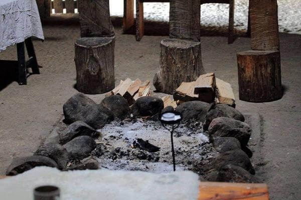 Viking hearth in a Great Hall.