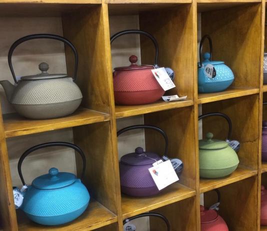 Large selection of cast iron teapots