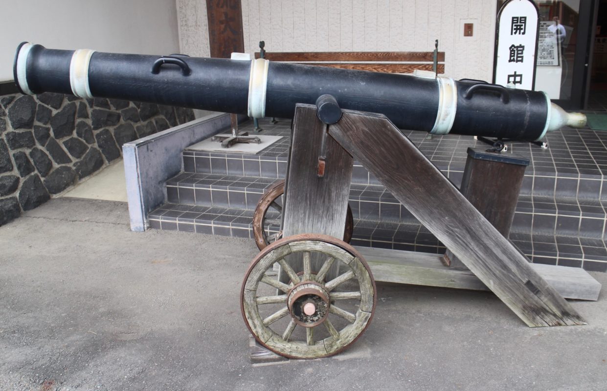 Antique Japanese cast-iron cannon.