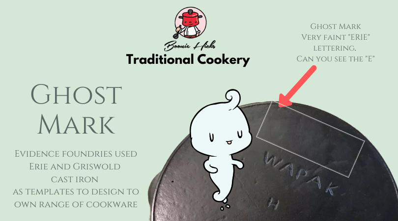 Wapak skillet with Erie ghost mark