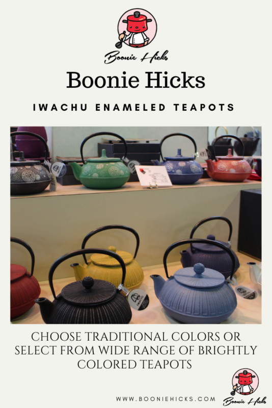 Brightly colored Iwachu teapots