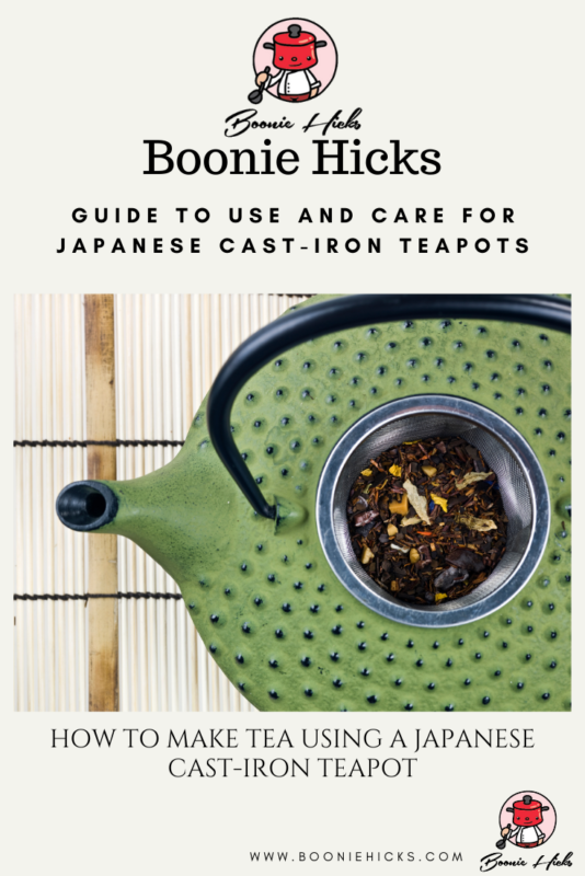 Make tea in a cast iron teapot