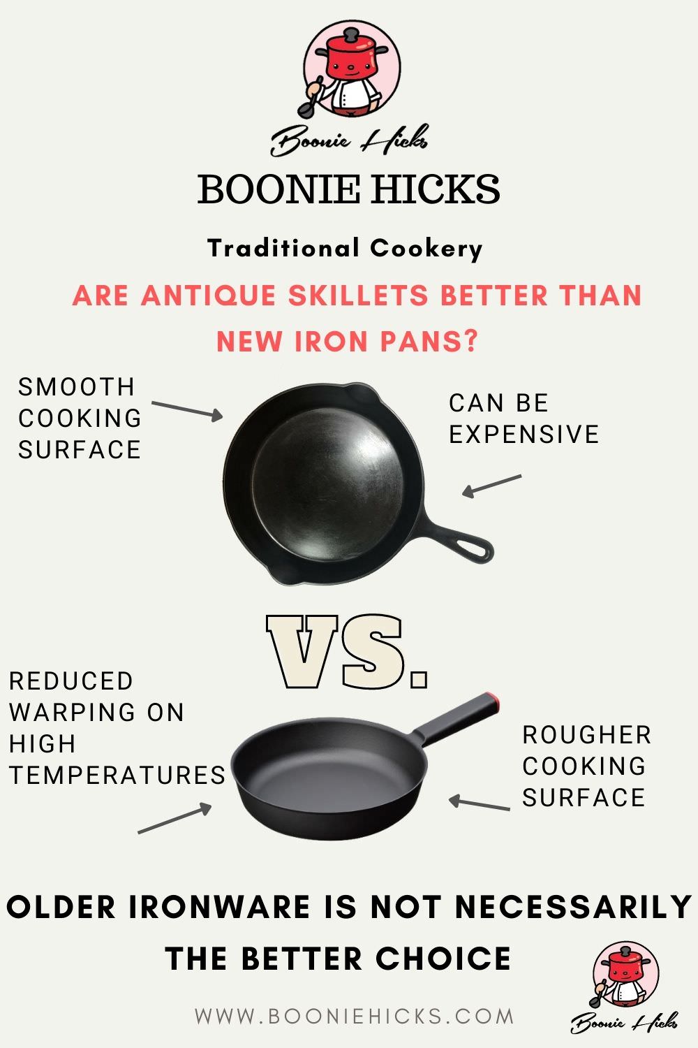 Are old cast iron skillets better than new?