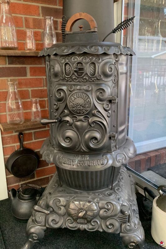 Cast iron stove made by Favorite Stove and Range.